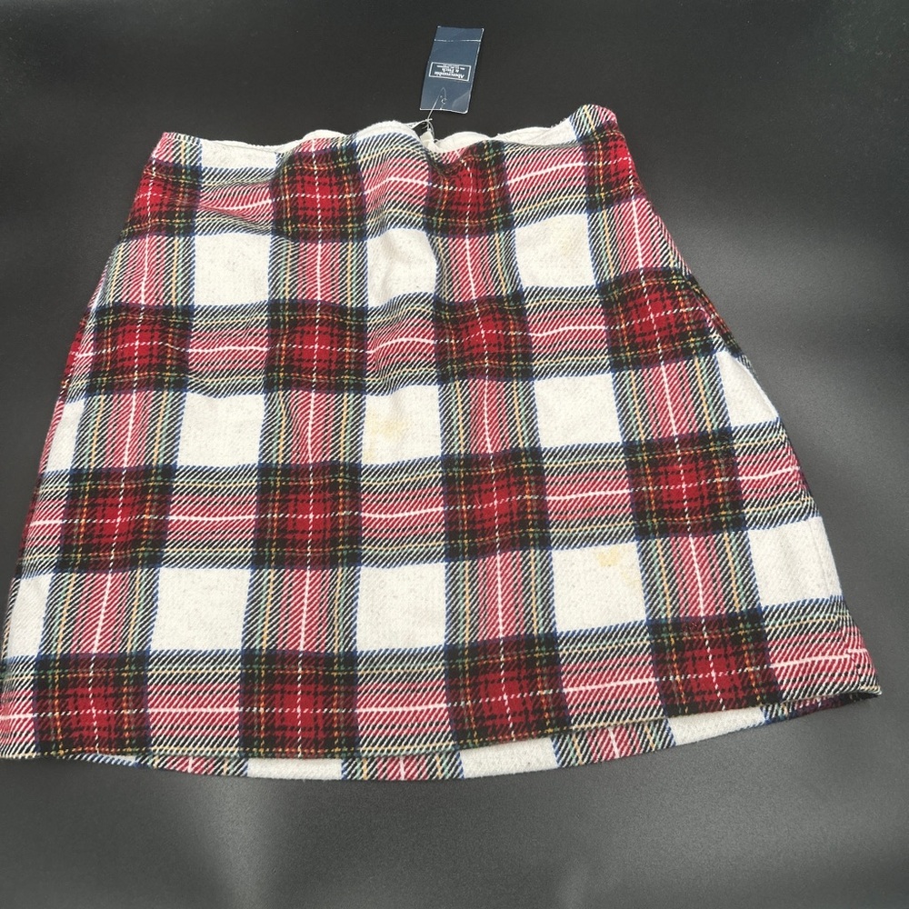 Abercrombie & Fitch Red and White Plaid Mini Skirt